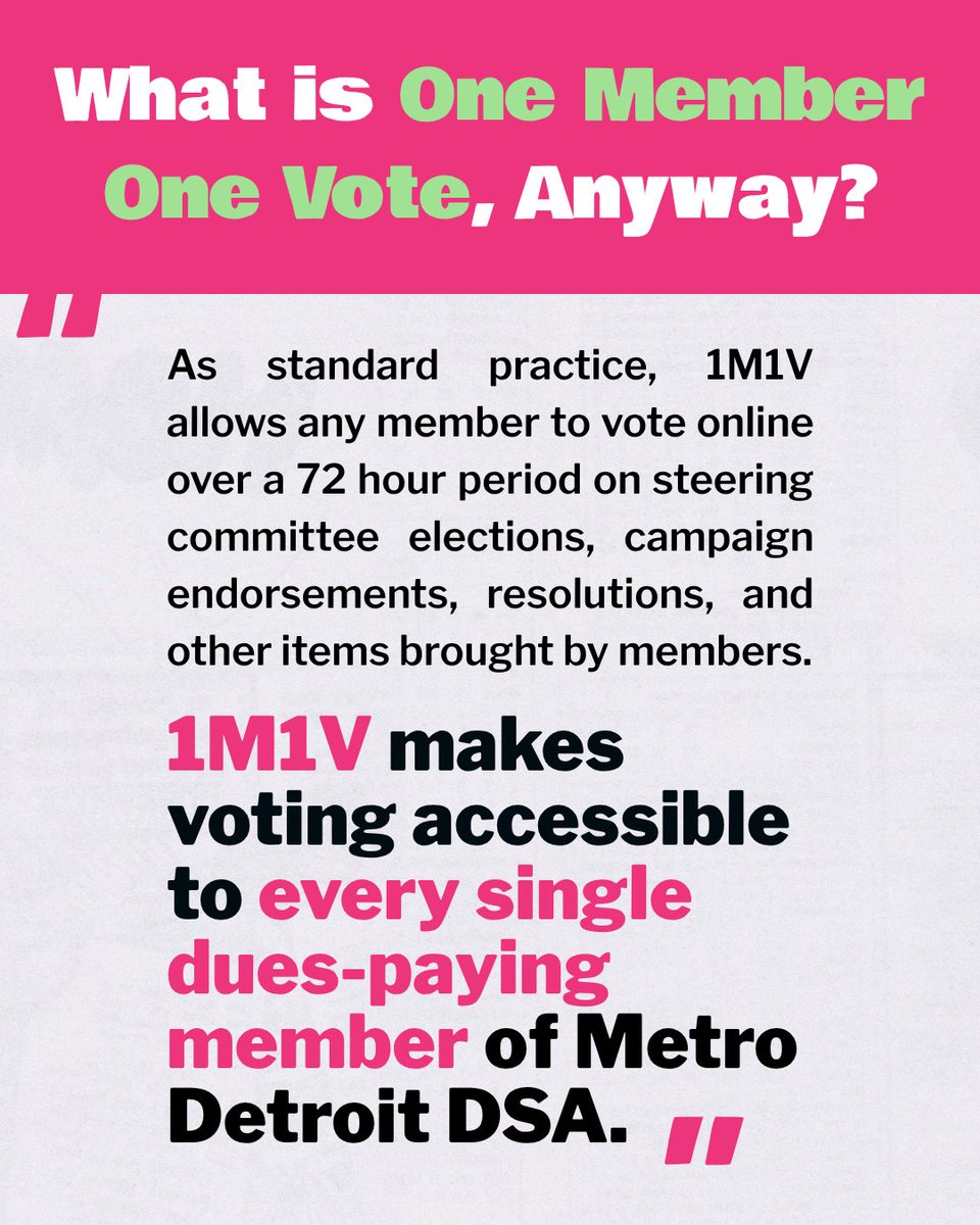 GroundworkDSA's tweet image. Real chapter democracy rests on voting accessibility for every key decision and every leader in the organization. Every member should get a say, no exceptions.