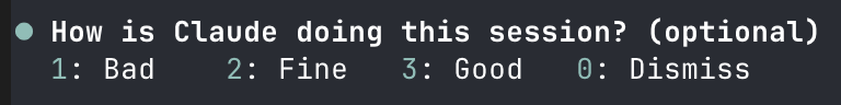 "How Bad is Claude doing this session?" is the only way my brain can read this question. 

Even after seeing it hundresds of times. 🙃