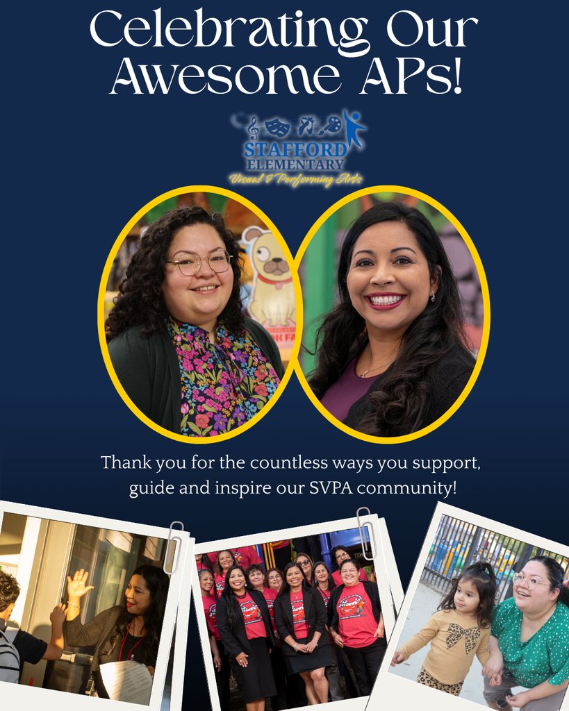 StaffordEISD's tweet photo. To our Assistant Principals: the early mornings, late nights, tough conversations, and quiet wins donโt go unnoticed. Your drive, heart, and leadership make a lasting impact at SVPA every single day. Ms. Brooks, Ms. Hammond - thank you! ๐๐
#AssistantPrincipalsWeek https://t.co/AsVFUbmiif