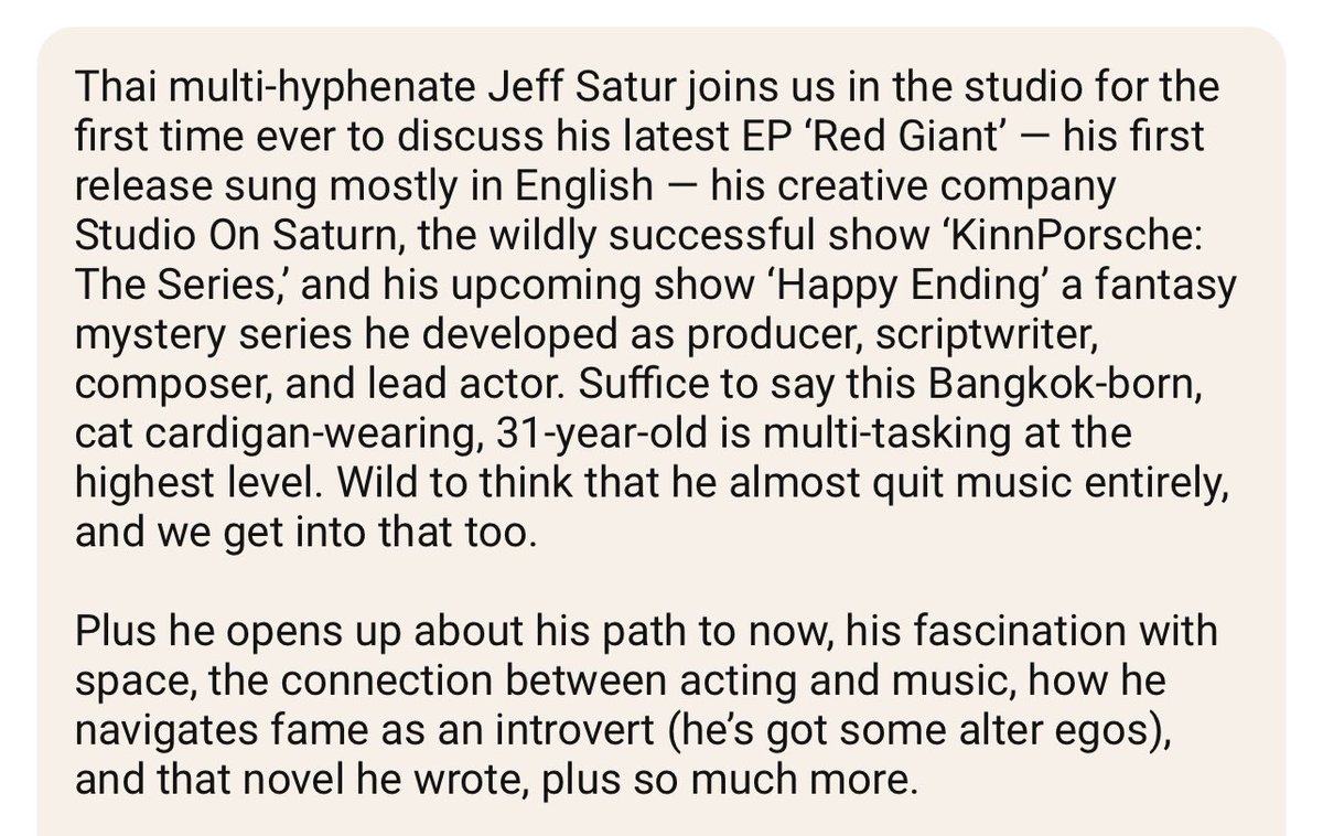 10.04.2026 — zachsangshow, posted this on Instagram: 

⇢ jeffsatur interview is up! 

  ↳ [ Full Interview 🔗 - youtu.be/sls2wU-iCrg ]

#zachsanginterview 

* ( This so amazing and heartwarming; thank you for having him 🪐 )

                    ┊#JeffSatur ∵ <a href="/jeffsatur/">𝗝 𝗘 𝗙 𝗙 𝗦 𝗔 𝗧 𝗨 𝗥 (罗杰夫)</a>┊