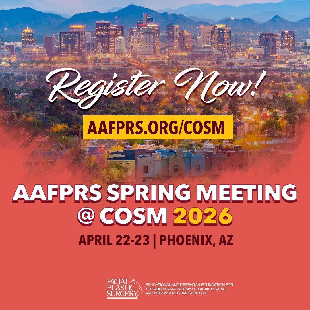 AAFPRS's tweet image. 📣 Calling all #MedicalResidents, #MedicalStudents, and early-career physicians! There are only TWO WEEKS LEFT to register for the 2026 AAFPRS Spring Meeting - act quickly to reserve your spot! AAFPRS.org/COSM #FacialPlasticSurgery #Otolaryngology #ENT #SurgicalEducation
