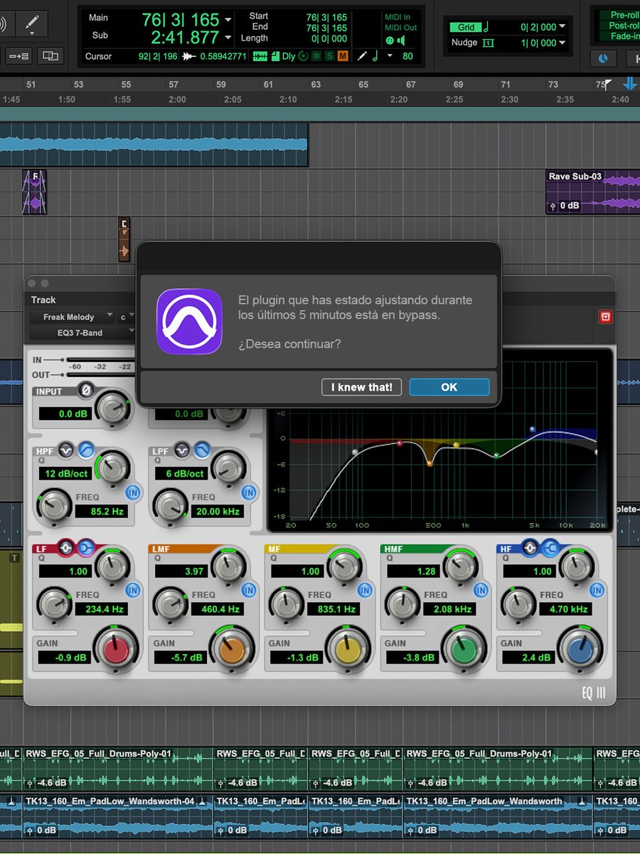 👋🏻 si alguna vez te pasó esto 😂
 #bypass #eq #plugins #protools