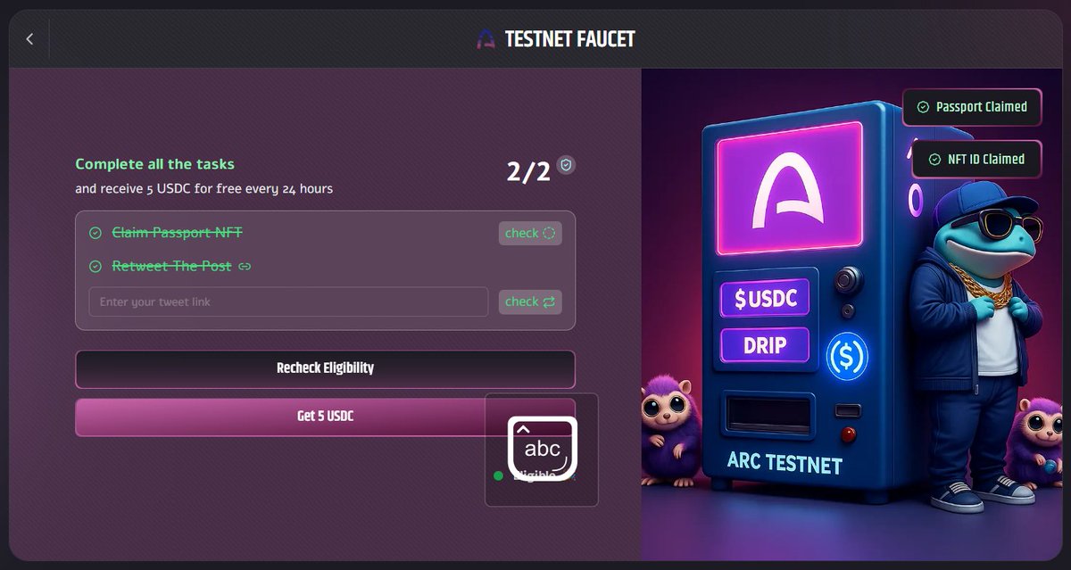 ARC Testnet Faucet is Here ✨

Get 5 USDC Everyday 🎁

🚰Faucet: faucet.draze.network/arc

Retweet &amp; Comment WL address