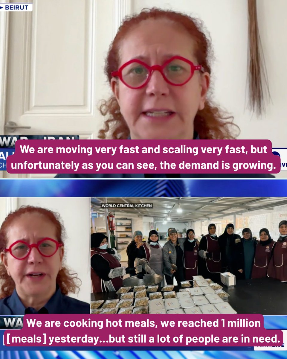 WCKitchen's tweet photo. WCK Chef Corps member Aline Kamakian spoke with @abcnews about the rapidly evolving conditions on the ground in Lebanon and how WCK is adapting to support as many displaced families as possible.

Watch the full interview: https://t.co/CxwJd0OZvP
#ChefsForMidEast https://t.co/o7hGicmOBG