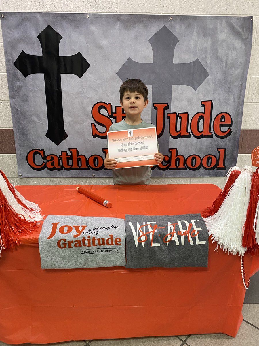 StJudeRockets's tweet photo. These 4 &amp; 5 year olds committed to attending St. Jude kindergarten for the 26-27 school year. 
Congratulations on your signing. https://t.co/CB0X6oa93F