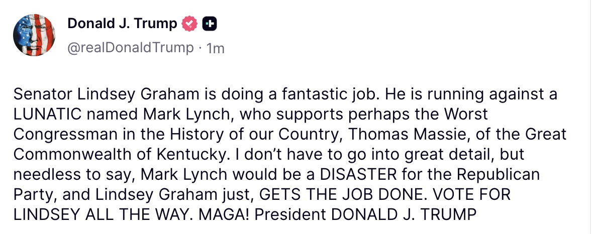 Donald J Trump Posts TruthSocial tweet media