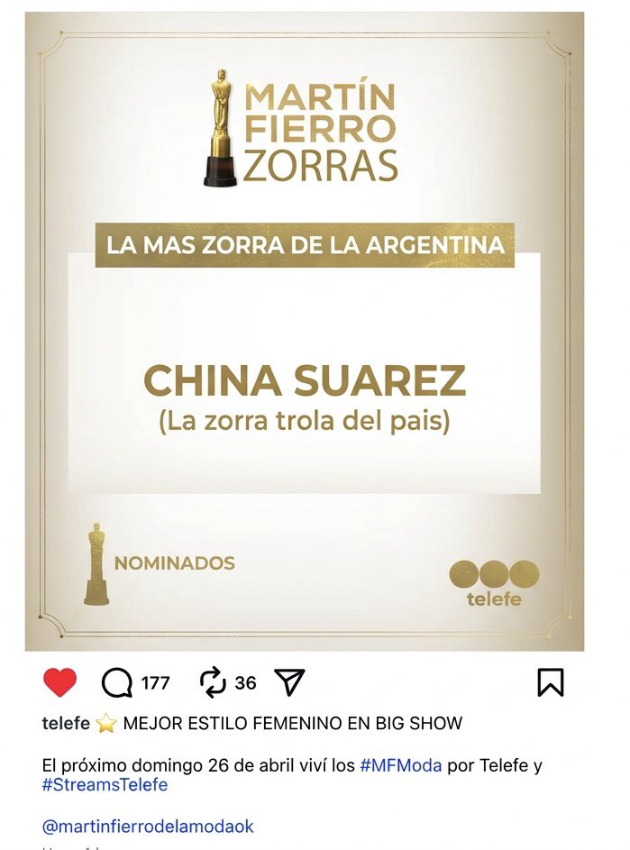 Que feliz estoy por mi chinitaaaaa 😭🩷
Es lo mínimo que se merecía, lloren petianas , acá está el fruto de sus años de dedicación, tenacidad y empeño, esto no se logra de la noche a la mañana, feliz de que por fin la reconozcan y premien , se vienen cosas mejores