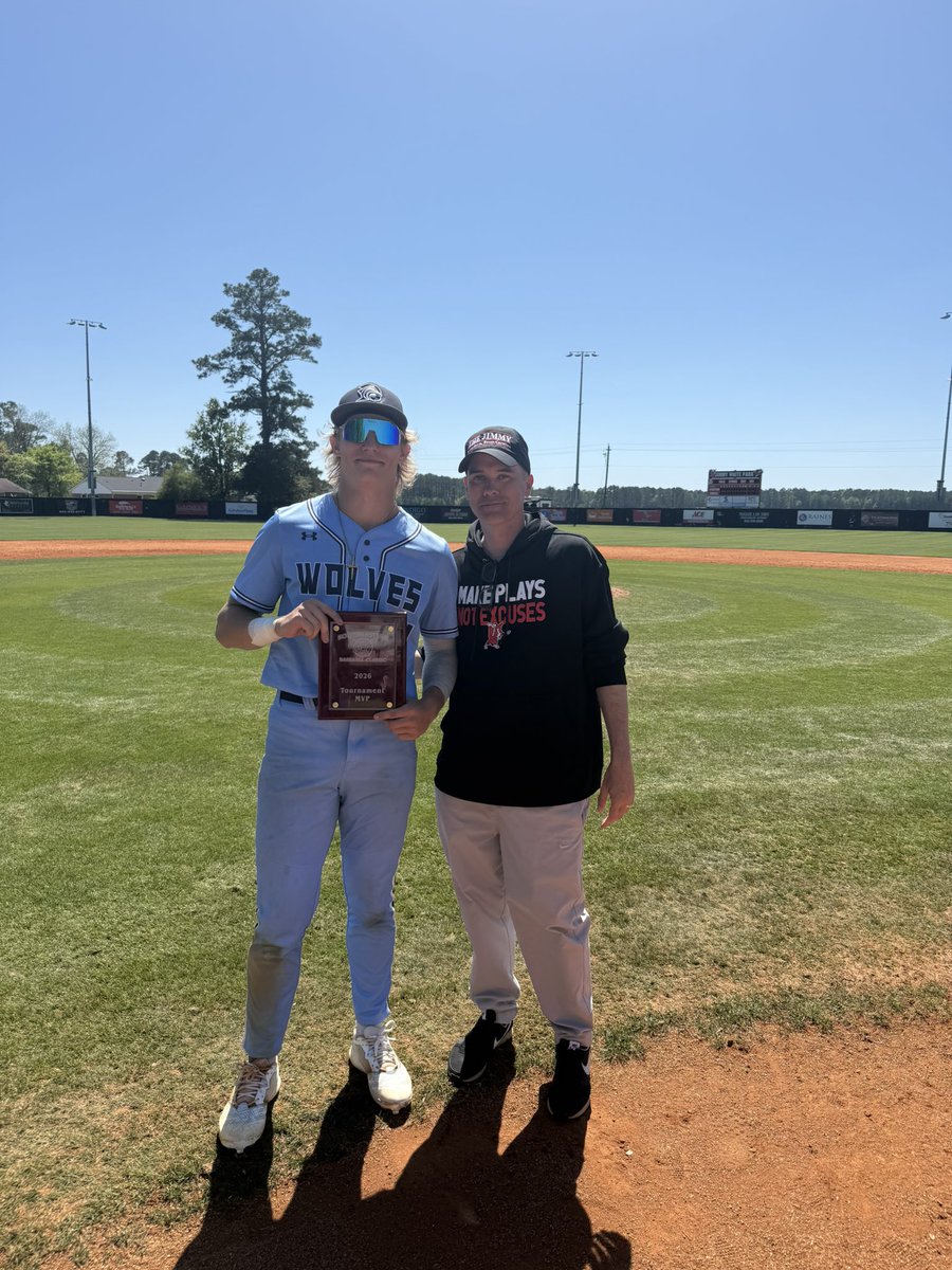 DSCWolves's tweet photo. 🐺 Southeastern Baseball Classic MVP 🐺

Owen Klimek 🔥

7-10 at the plate
6 singles | 1 triple
4 RBIs | 4 runs scored

On the mound:
1.0 IP | 1 H | 0 R | 1 K

Dominated all weekend and led the Wolves to a championship 🏆

#DSCBaseball | #DSCWolves https://t.co/dQ1pD726Vr