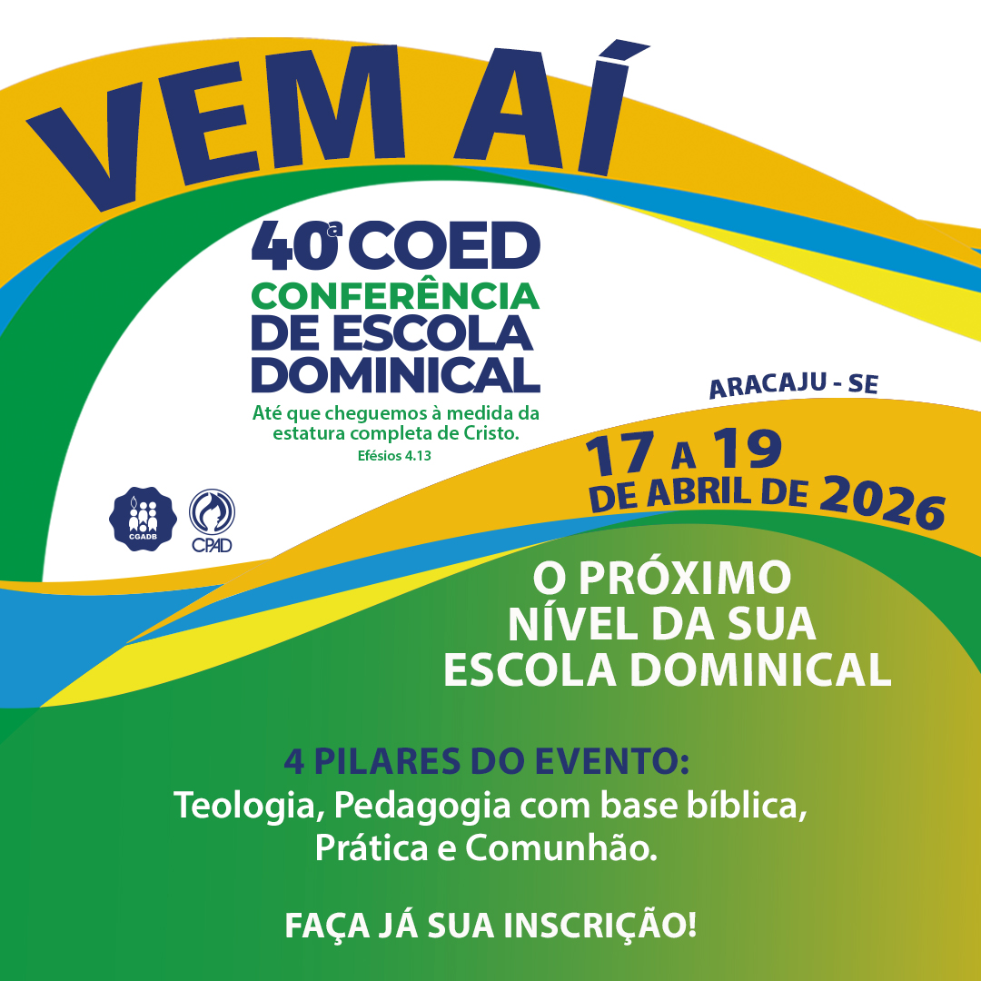 EditoraCPAD's tweet image. 𝗟𝗲𝗺𝗯𝗿𝗲𝘁𝗲 ✨

Vem aí o 40ª COED – Conferência de Escola Dominical
 
Não perca a oportunidade de fazer parte desta história.

Garanta já a sua vaga! 

🗓 Quando: 17 a 19 de abril 📍Onde: Aracaju (SE) 

Se inscreva: 📲 coed.com.br/aracaju

#coed #conferencia #eventos