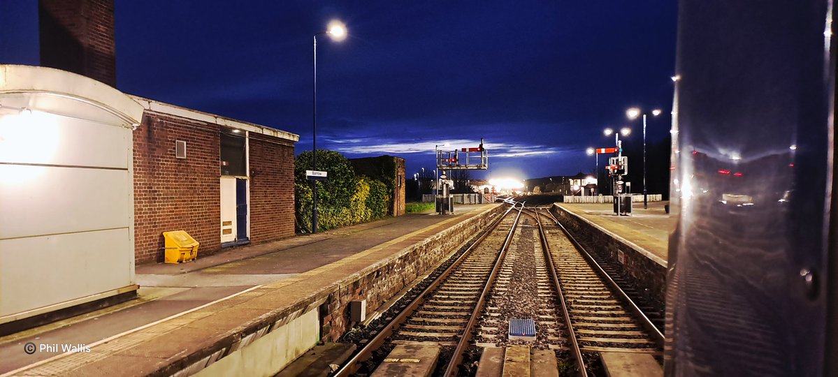 Guard_Amos's tweet image. Today's view from the @northernassist #mobileoffice comes from Barrow. The bit of light can be seen high above the towns carriage sidings