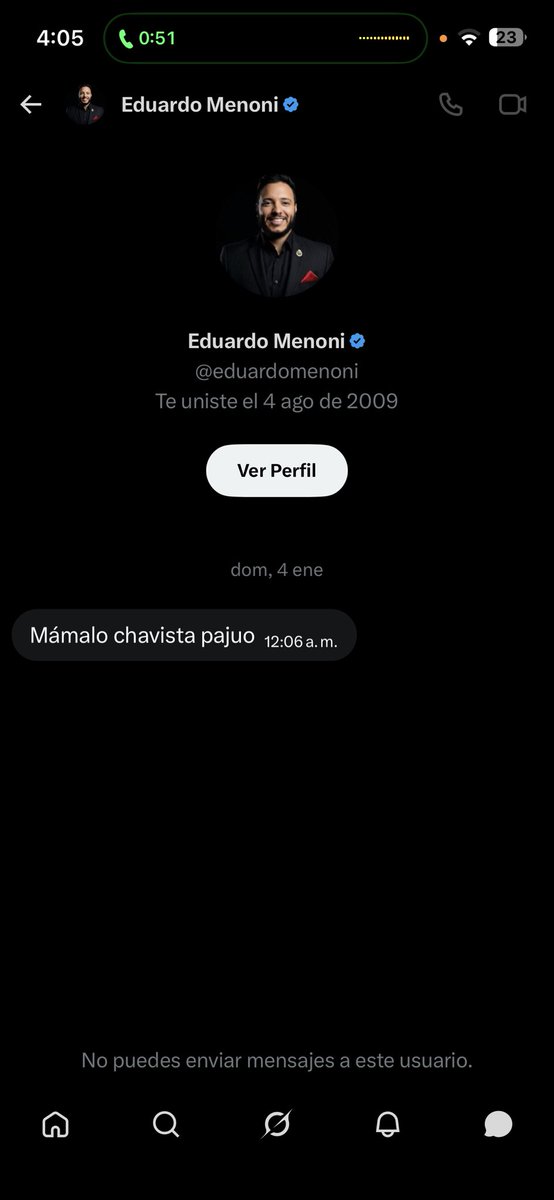 Ahora vengo a ver este msj que me escribió este payaso 🤣🤣🤣🤣🤣 de Eduardo menoni <a href="/4F_Mamba/">Mamba Negra</a> esos son los escuálidos que si cojen un chin de fuerza a to el que le lleve la contraria se lo llevan de por medio