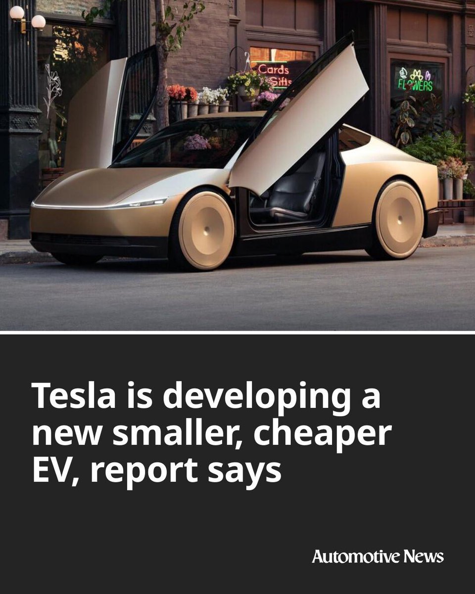 Automotive_News's tweet image. Tesla is developing an all-new, smaller, cheaper electric utility vehicle, four people familiar with the matter told Reuters.

#Tesla #EVs #electricvehicles #automotive #autoindustry
