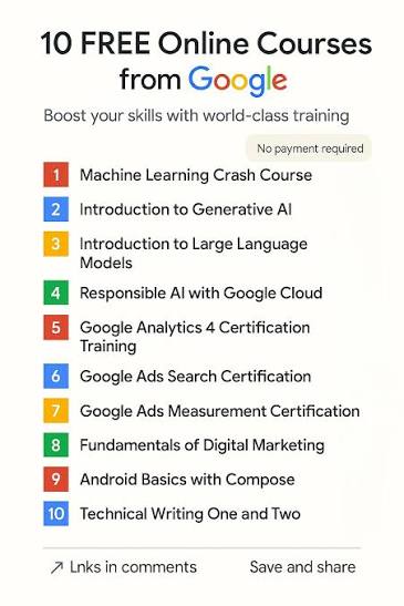 _I_am_He's tweet image. Google Free Online Courses with Certificates 2026 

Benefits:
📌Free online courses
📌Learning opportunities in digital skills &amp;amp; technology fields.
📌Self-paced learning format.
📌Certification 

Deadline: No deadline

Credit to: #Google 

Apply Now ✅ 

mystudypals.com/google-free-on…