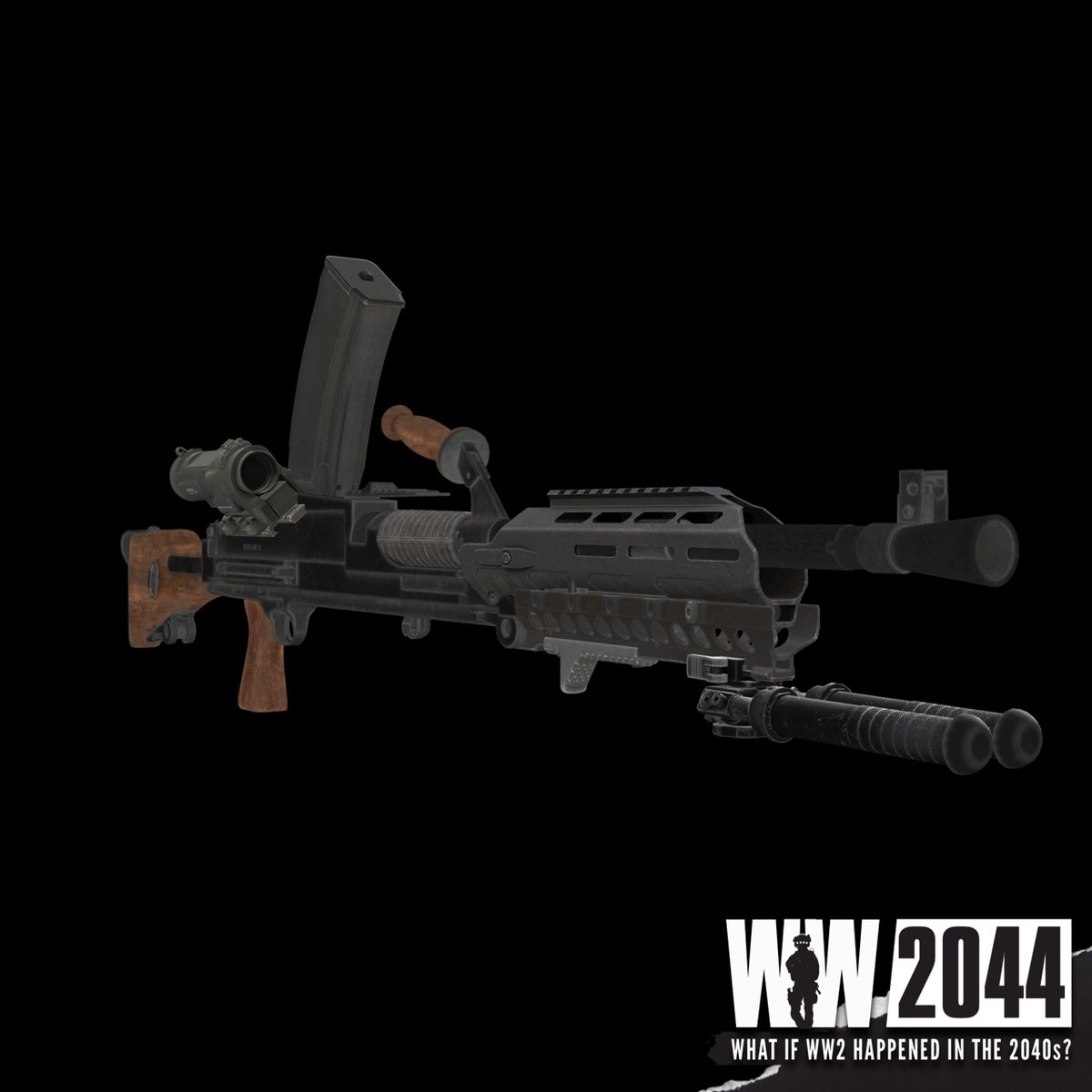 kaisercatcinema's tweet image. Deeply, impossibly, eternally cursed Modern Bren concept me and @Damianski made for WW2044 - kaisercatcinema.com/s/about-ww2044 #cursed #gun #design