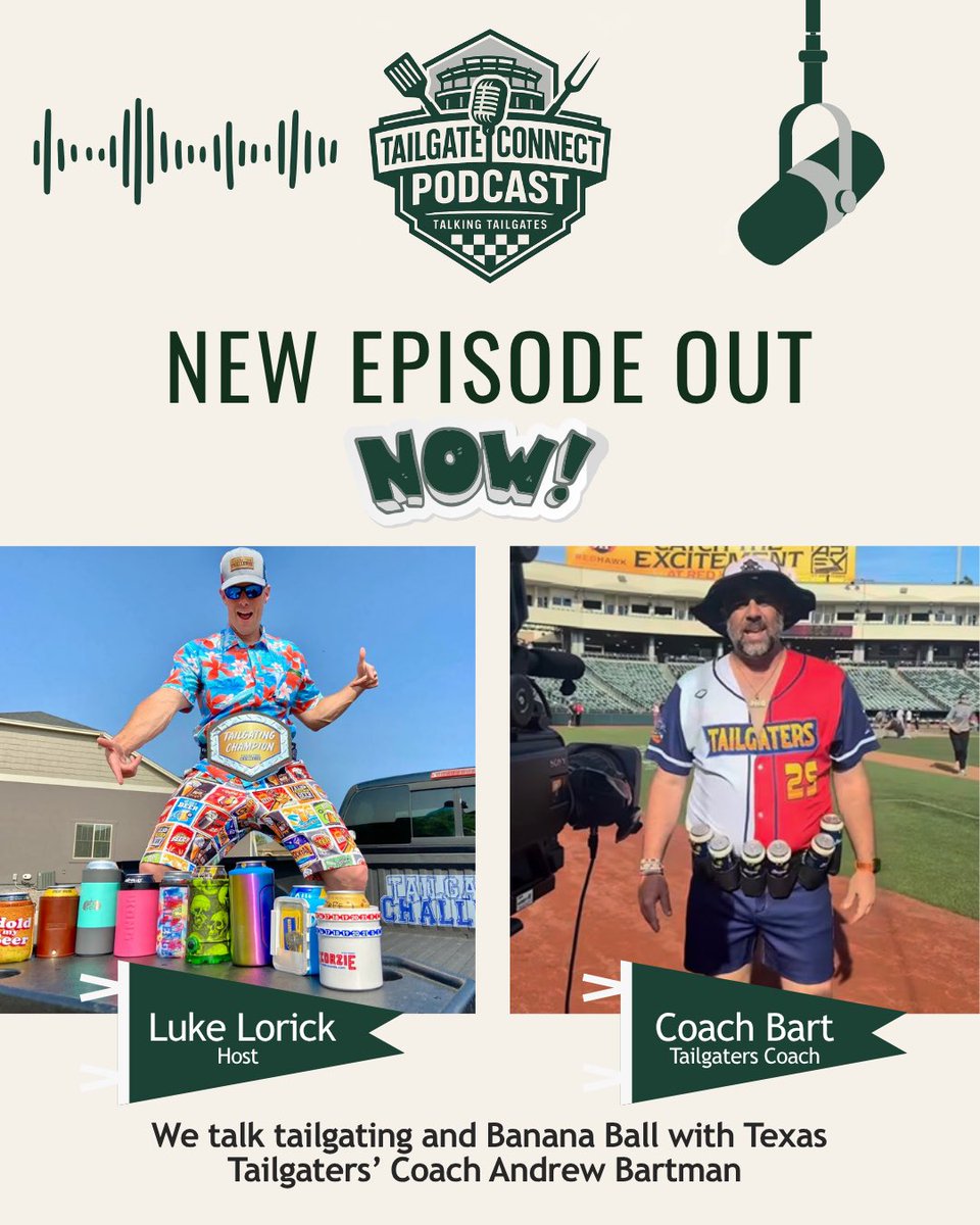 TailgateConnec's tweet photo. New episode out now with the legendary first base coach of the @TXTailgaters 

@CoachBartman grills at first base with a 6 pack on the waist! 

Check out our new podcast episode

https://t.co/u9Mmn6oBMp

Hosted by Luke with @TailgatingChall 

#tailgating #podcast https://t.co/O8zuLmwZfy