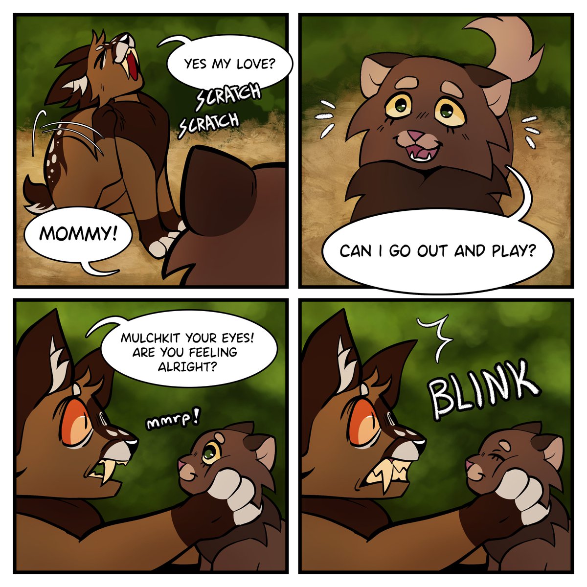 iamfabiloz's tweet image. doefang has a nightmare abt her demon-possessed child being normal... very disturbing!  
happy mulchkit monday :]