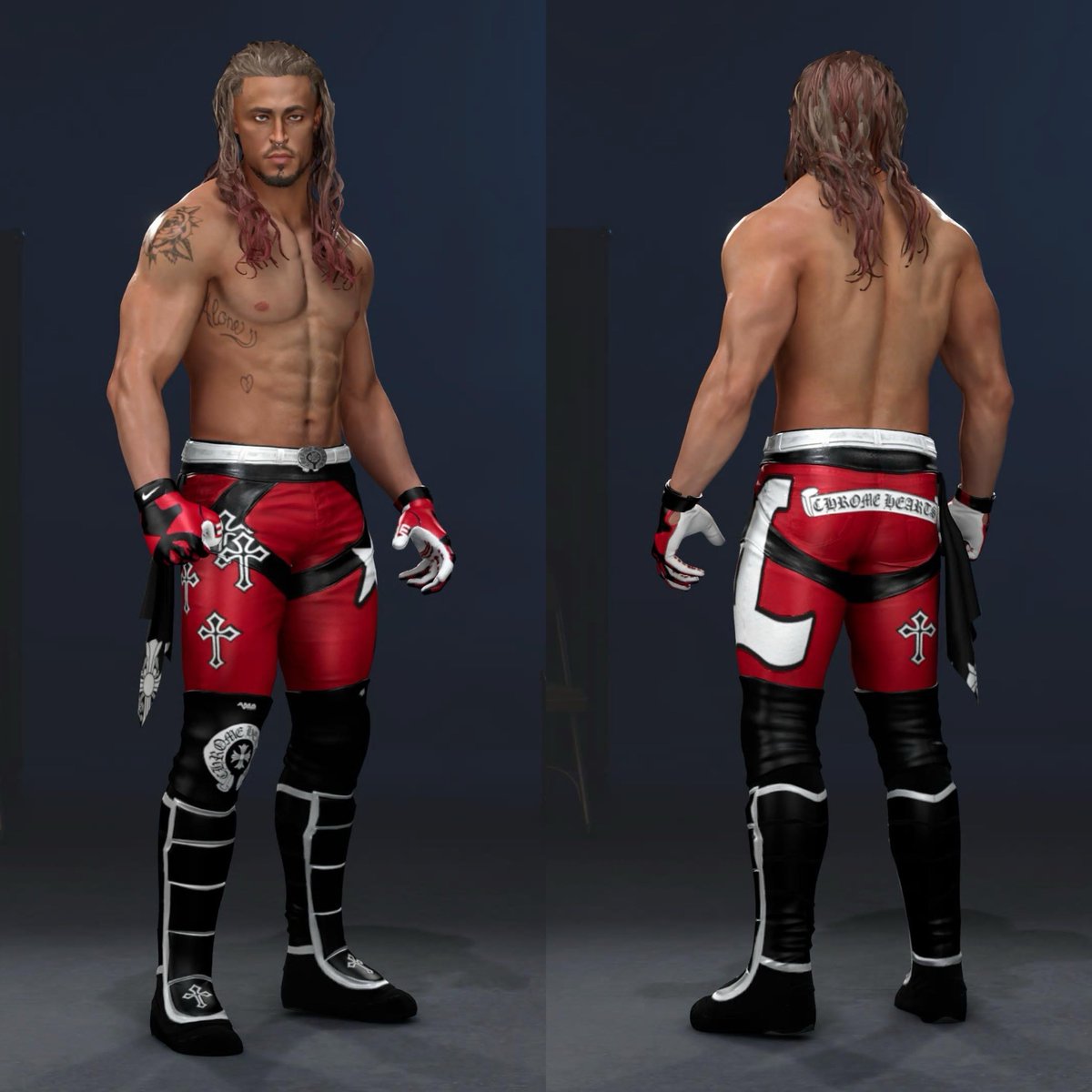 A2JWWE2k's tweet image. ⚫️🟣 SERGIO LOPEZ 🟣⚫️

Brand new original CAW has been uploaded. Including the Chrome Heart Break Kid tribute attire 🤟🏻💔

Now up on CC! 

More to come soon 😁

Tags: “AWF” “A2J”
#WWE2K26 #CAW #PS5