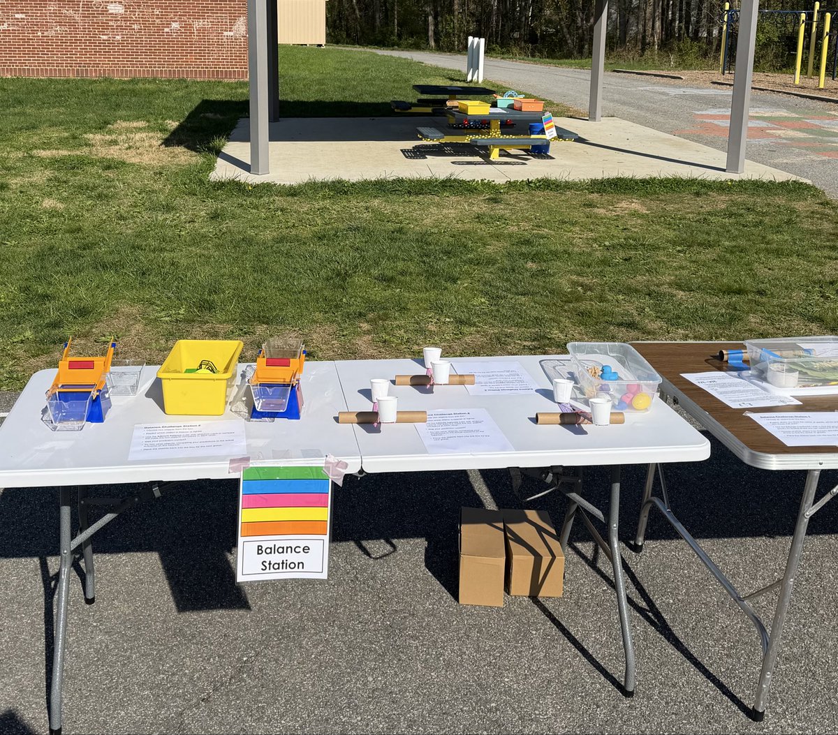 WCESCougarAACPS's tweet photo. Outdoor STEM stations today at recess! #Belonggrowsucceed https://t.co/m3HFEOZ31L