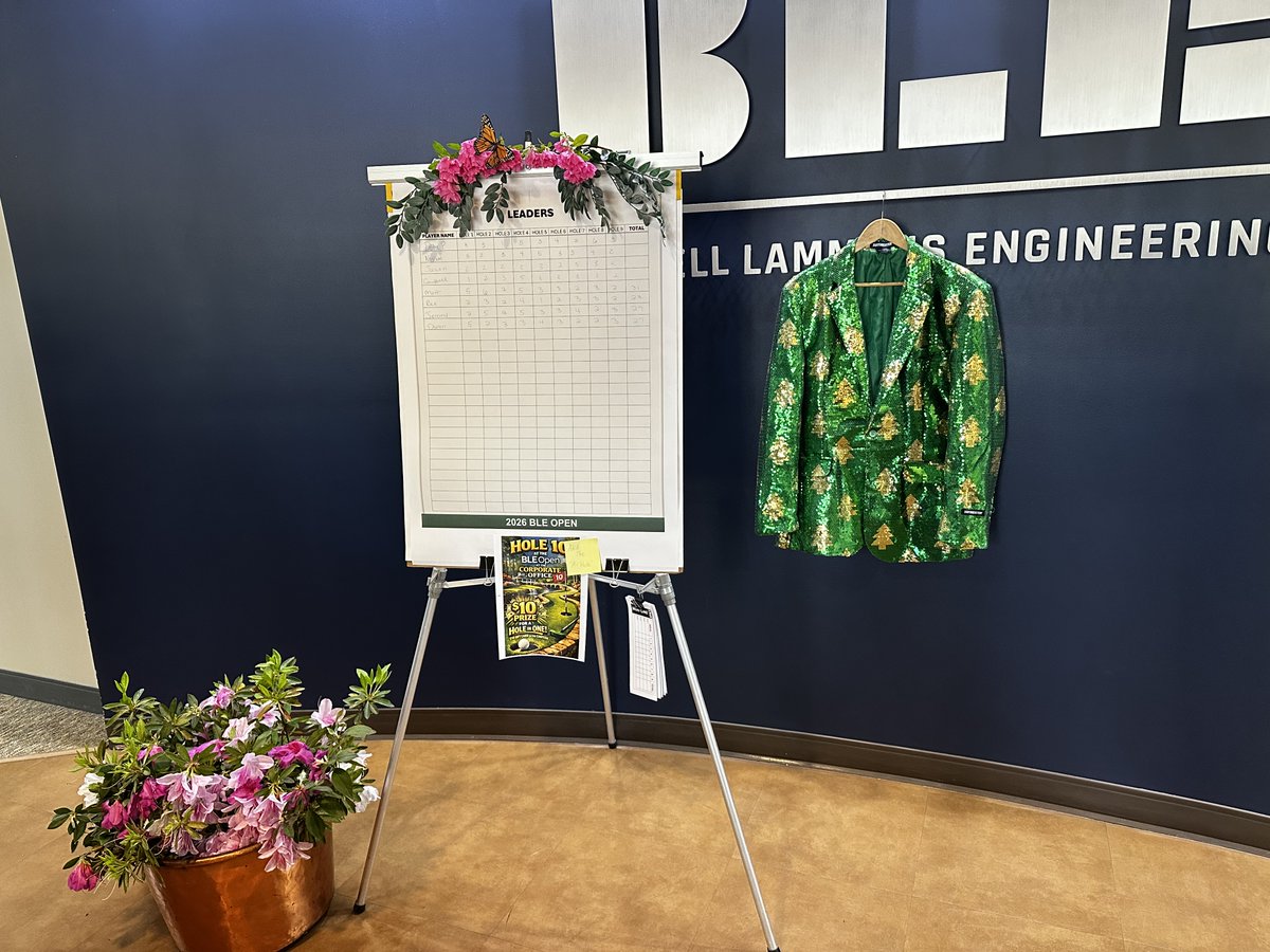 BunnellLammons's tweet image. Hole-in-one energy at BLE! Our team celebrated the Masters with an office-wide golf tournament featuring makeshift courses and creative challenges. 

Here's to celebrating the greatest tournament in golf!

#BLE #Masters #Golf #TeamSpirit #GreenvilleSC #Culture