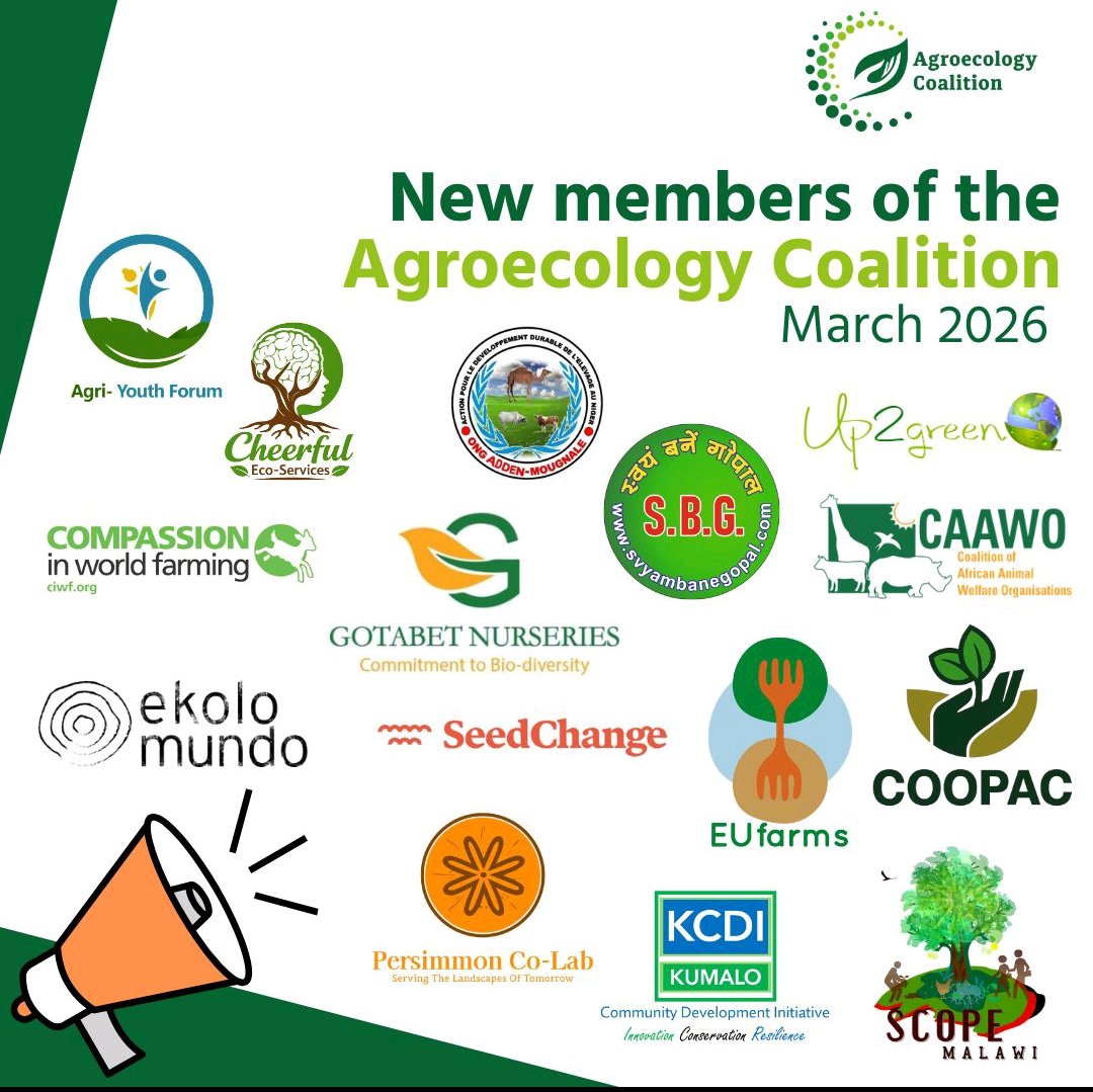 KCDI_org's tweet photo. We're honored to be welcomed among new members of the @AgroecologyGoal. Together we stand committed to advancing agroecology practices that regenerate soils, conserve biodiversity, and strengthen ecosystem services.
#Agroecology #FoodSovereignty #KCDI #CommunityDevelopment https://t.co/1rNGc3jqeQ