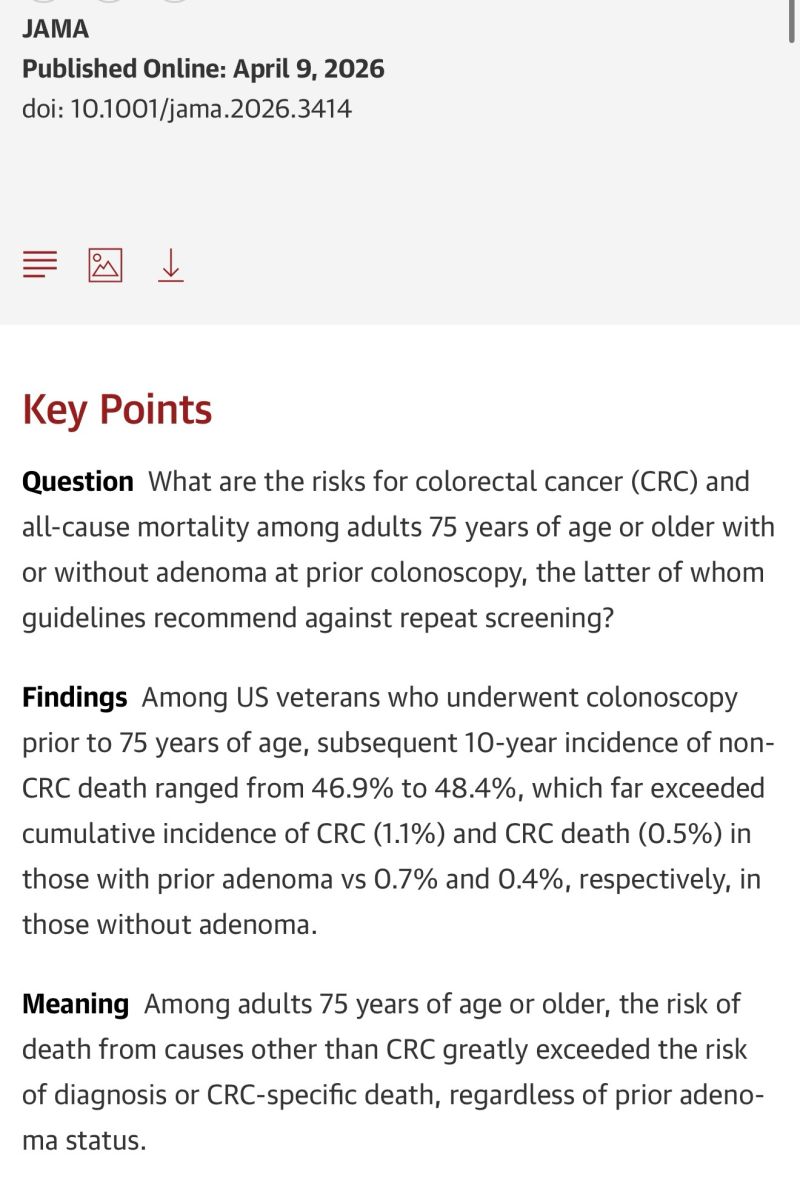 drfolamay's tweet image. New @JAMANetwork paper out from our team here at UCLA Health/WLA VA and @samirguptaGI's team at UCSD/San Diego VA!

In this first study from a multi-part research project, our teams are trying to understand what age your medical doctors and the colorectal cancer prevention
