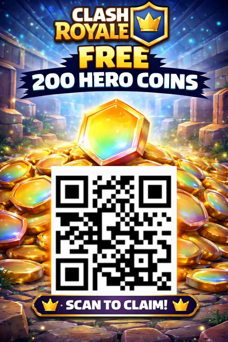 Benfica_Mistica's tweet photo. Free 200 Hero Coins Clash Royale QR Code

#clashroyale https://t.co/sSdBw7vFlH
