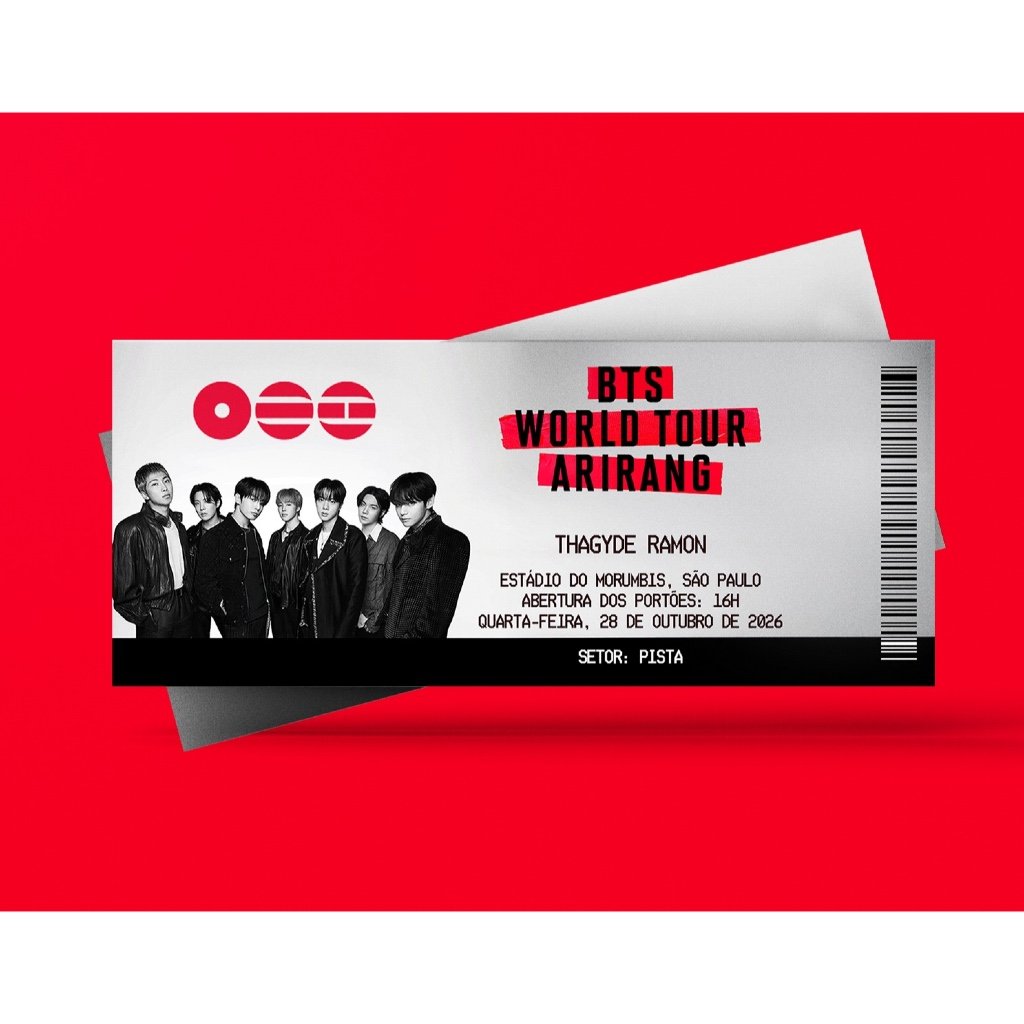 arirangbr's tweet photo. Ingresso Holográfico Personalizado - BTS World Tour ARIRANG ❤️ (entre em contato com a loja através do link e siga as instruções da foto)
https://t.co/Sh0Hc210Ph https://t.co/ReBMguxmlB