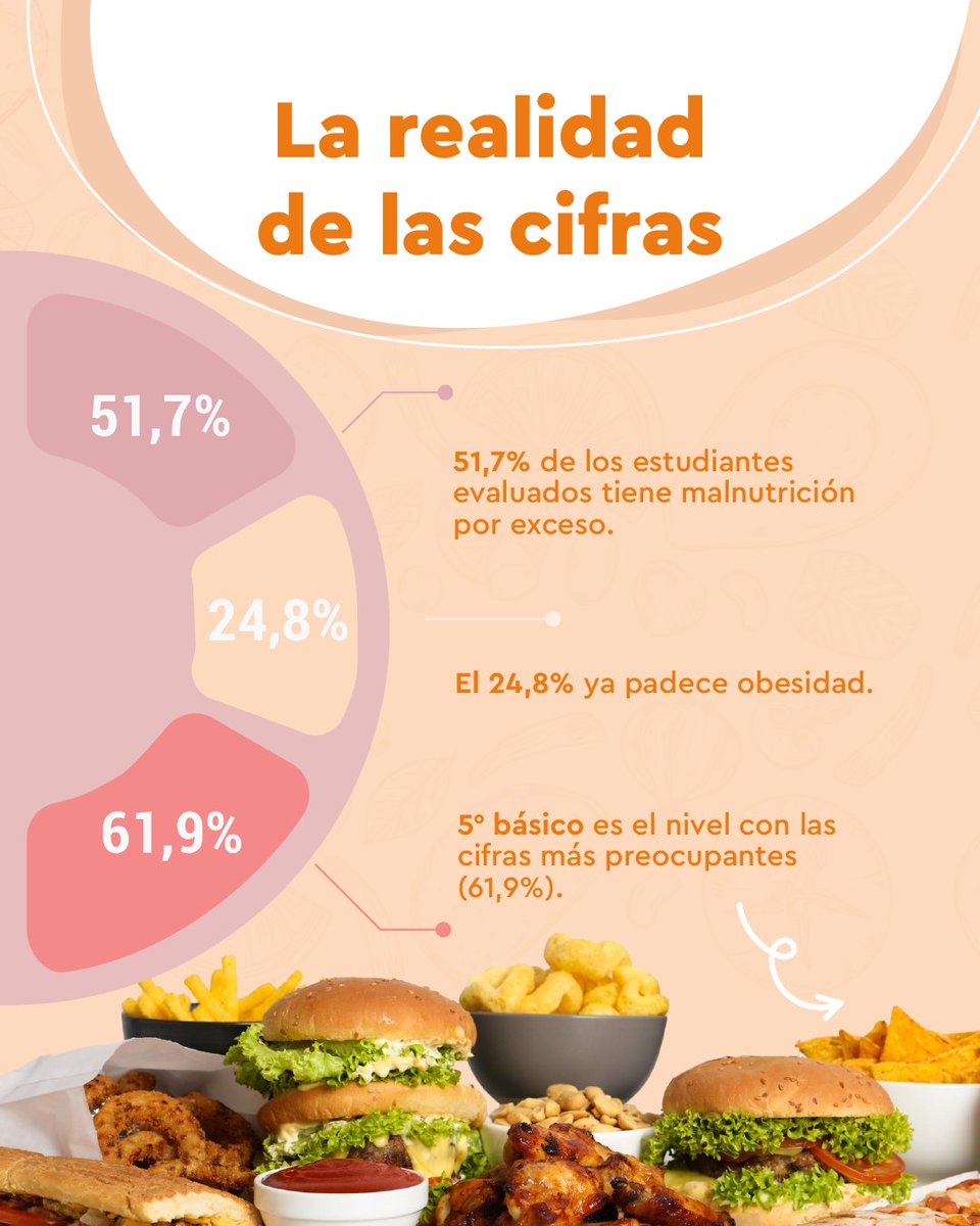 FedirChile's tweet photo. 🍽️ 1 de cada 4 niños en Chile presenta obesidad. El Mapa Nutricional de @junaeb 2025 nos llama a actuar.
En Fedir respondemos con menús equilibrados, ingredientes frescos y procesos rigurosos.
💪 El cambio es en equipo: Estado, familias y empresas. https://t.co/FqMM8nPKpB