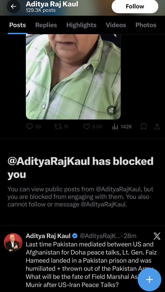 Fake News Propoganda Specialist blocked me after I showed him the mirror! <a href="/AdityaRajKaul/">Aditya Raj Kaul</a>