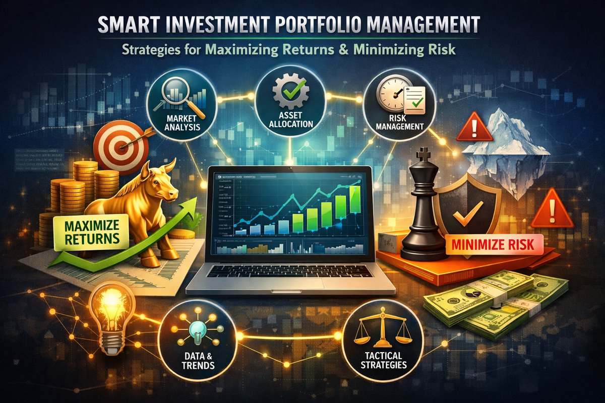 Investable A modern illustration showing smart investment portfolio management ...