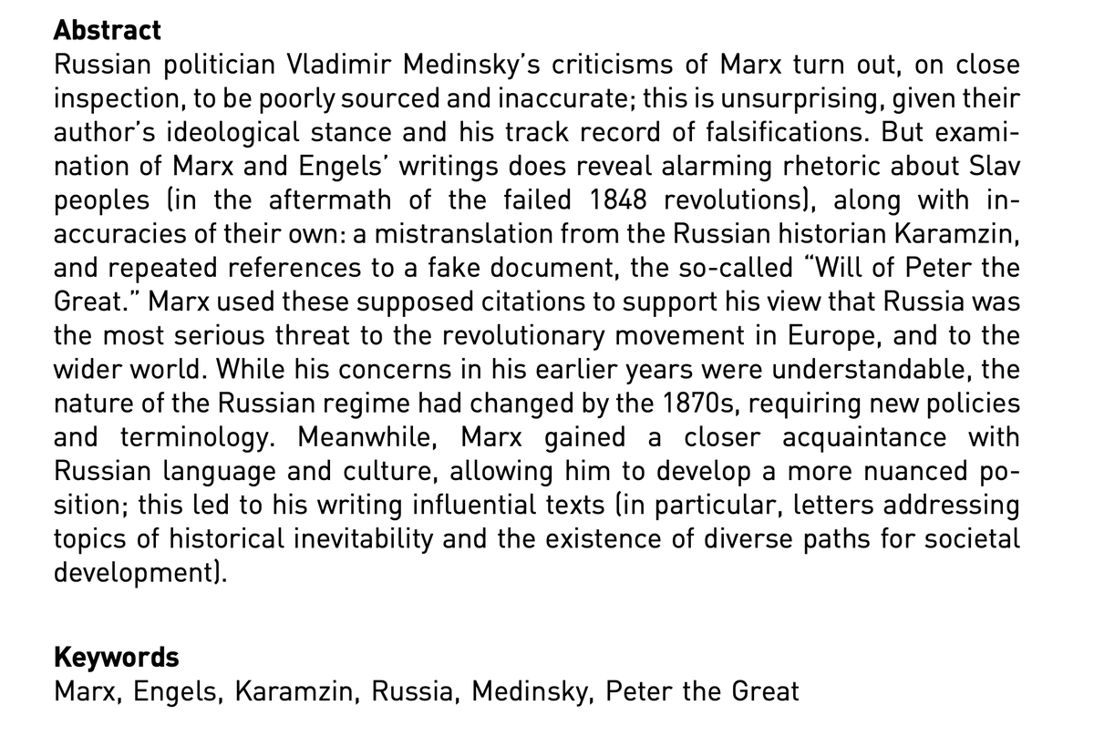 SciSocJournal's tweet photo. Open access article from the S&amp;S April issue: Tim Budd challenges common conceptions about Karl Marx's supposed "Russophobia" and sheds light on the evolution of Marx's views on Russia:
https://t.co/TCPMPOMR5F https://t.co/VlRyRaRKtH