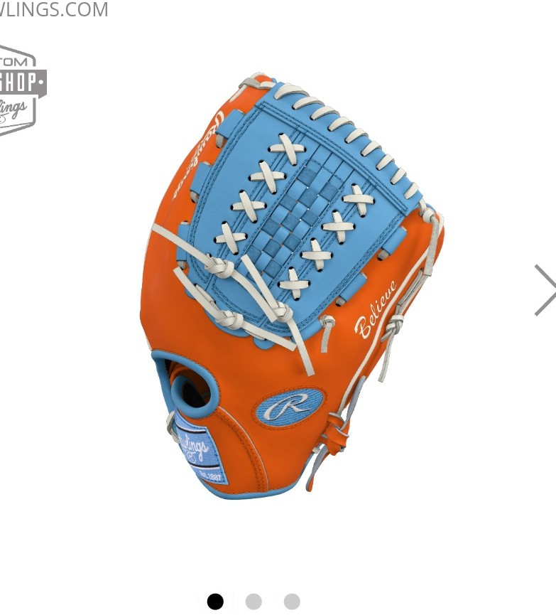 redtnsv's tweet photo. When your daughter loves @Vol_Softball and asks for a mitt like they wear you go to @RawlingsSports and design one. Every boy/girl who plays the game has that mitt. I hope this one ends up being hers. https://t.co/TxyKiQ4QU2