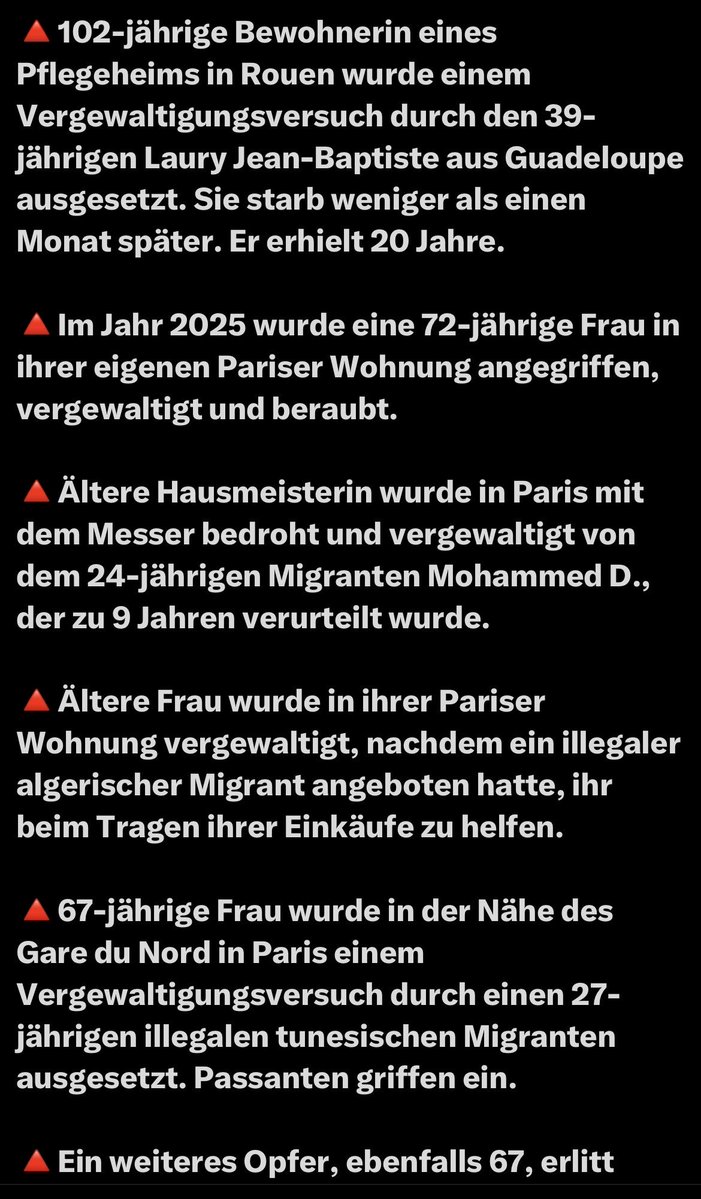 klfeuerfalter's tweet image. 🧚‍♀️Lest euch das doch bitte mal durch. Eine #Frau wurde vergewaltigt die 102 Jahre alt war . Alte #Frauen , Rentnerinnen, denen ohnehin alles  weh tut, Arthrose, vollkommen wehrlos- werden gegen ihren Willen penetriert. Das ist ein Verstoß gegen Menschenrechte, jeder Mensch hat