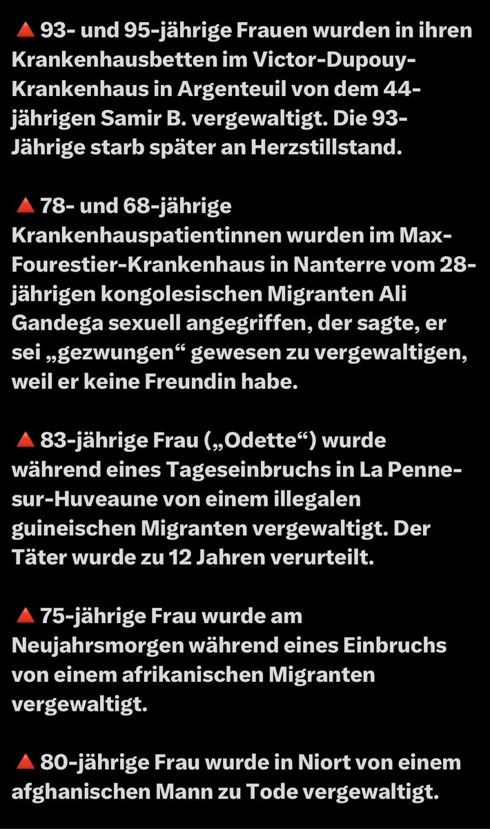 klfeuerfalter's tweet image. 🧚‍♀️Lest euch das doch bitte mal durch. Eine #Frau wurde vergewaltigt die 102 Jahre alt war . Alte #Frauen , Rentnerinnen, denen ohnehin alles  weh tut, Arthrose, vollkommen wehrlos- werden gegen ihren Willen penetriert. Das ist ein Verstoß gegen Menschenrechte, jeder Mensch hat