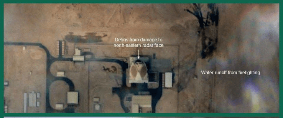 Pataramesh's tweet photo. AN/FPS-132 a high-value-target worth 2 or 3 Fateh-313 ballistic missiles

But Iran choses to just hit its northern face directed towards 🇮🇷.
The other 2 faces just damaged by drones as it seems

Why? To leave them with a capability to detect Israeli attacks, it failed last time? https://t.co/54HU6caBFr
