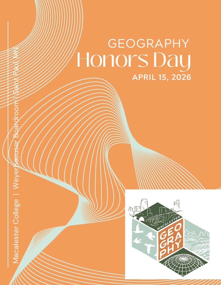 WilliamGMoseley's tweet image. Three of my honors students present and defend their @Macalester #geography senior honors theses next week. So proud of their work!