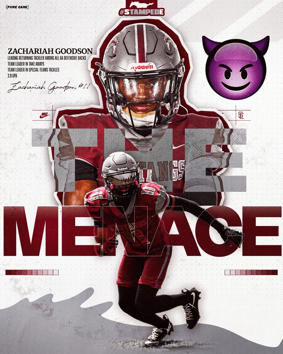 SEHSMustangsFB's tweet photo. #11 Causes headaches and gray hairs for offenses. Shows up at the ball every snap on tape‼️#menace #StampedE 
@ZachGoodso46221 https://t.co/SxHHjv7hJm