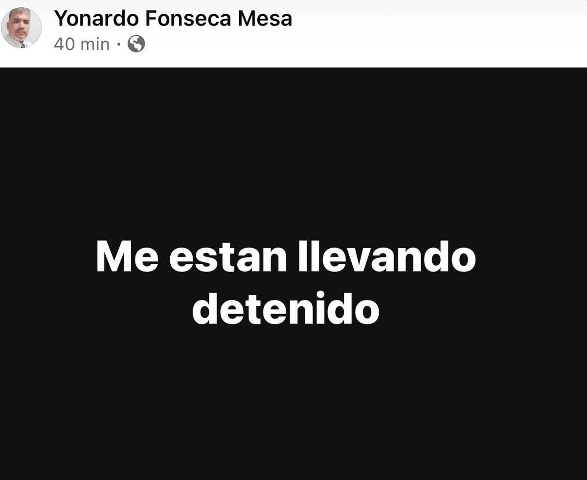 Maria_Regla77's tweet photo. #Urgente 🚨🚨
Se acaban de llevar detenido , al doctor Yonardo Fonseca Mesa, por favor compartan esta injusticia.
#CubaEstadoTerrorista 
👇🤬🚨 https://t.co/N9DzPljdto