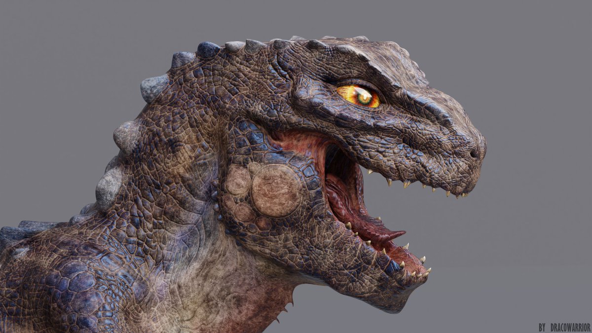 DracoW_24Z's tweet image. Some renders I made in Blender of the G98 hatchling  #kaiju #godzilla #movie #blender #3dmodels #creature #animal