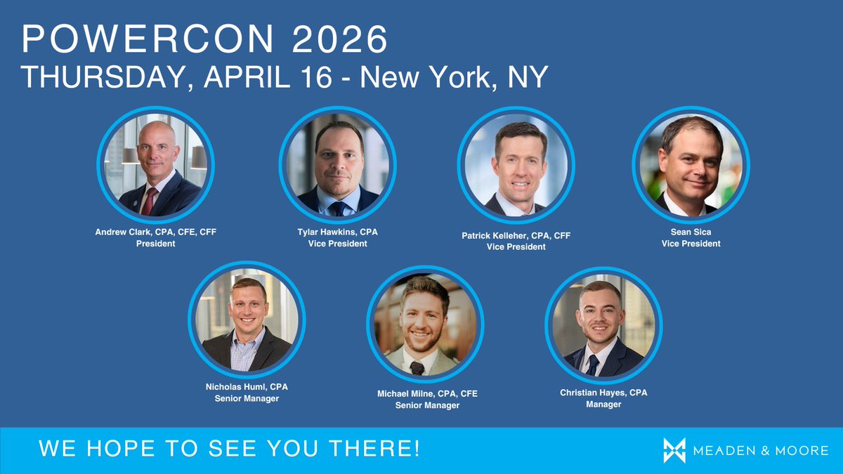 We’re excited to attend PowerCon on Thursday, April 16, representing Meaden &amp; Moore as one of the 2026 host firms. Learn more about the conference here. hubs.ly/Q04bs_qT0