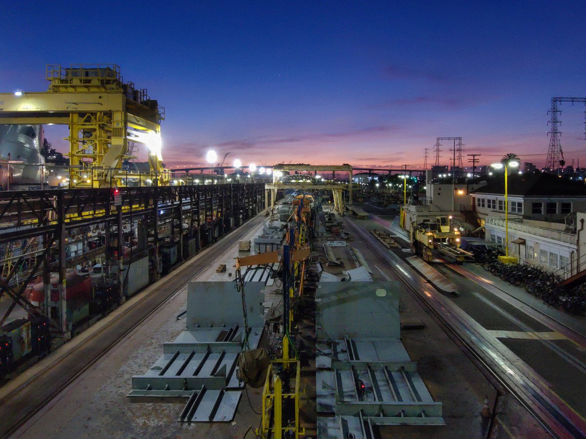 GDNASSCO's tweet photo. NASSCO-San Diego after dark. 🌘✨

 #shipbuilding #shiprepair https://t.co/vWcRH4s4x0