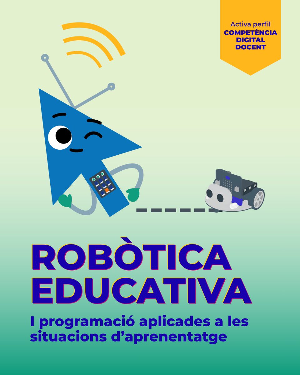 aprenonline's tweet photo. 🤖💡 La robòtica educativa i la programació es converteixen en aliades per desenvolupar la competència digital i el pensament computacional de l’alumnat.

🌐 Consulta el temari del curs: https://t.co/ZbjmtqHNUL https://t.co/c4YvDIUWwV