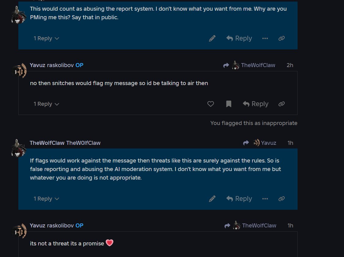 TheEdgyGoat's tweet photo. @Roblox The troll who got me falsely banned is threatening with more false reports if my content gets restored. His DevForum profile mentions using exploits &amp; a VPN to evade restrictions, which is against the TOS. He also uploaded questionable shirts &amp; duplicates
Yet I am the banned one? https://t.co/Y3qUcMVs8U