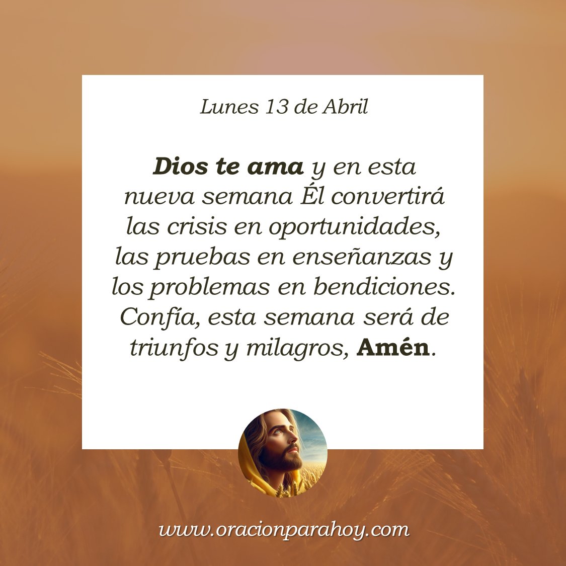 Oración para hoy 13 de abril: oracionparahoy.com/2021/07/amanec… ✨