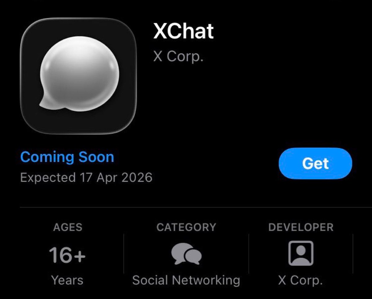 iam_smx's tweet photo. 𝕏Chat is coming to the App Store on April 17, and it will be the safest communication app in the world. Stay tuned. https://t.co/Mzm9n6CYpg