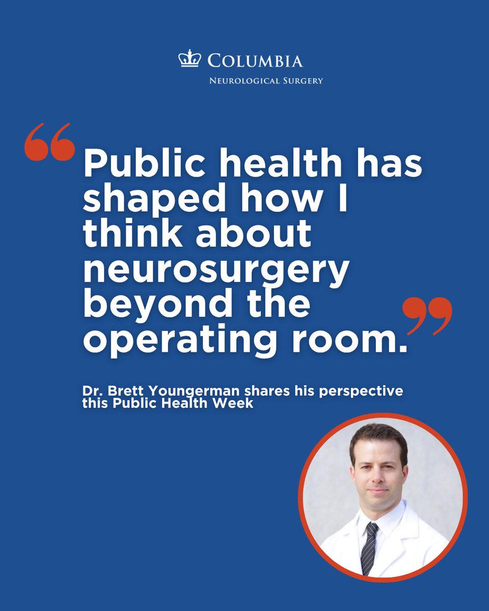 ColumbiaNeuro's tweet photo. During National Public Health Week, we highlight how public health shapes neurosurgery. @YoungermanMD, a @ColumbiaMSPH grad, brings a systems-based lens to care—focusing on access, safety, and outcomes at scale. 

Better systems lead to better care for every patient. https://t.co/7zb8QIGm4K