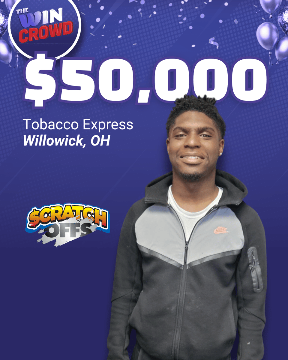 Drew from Willoughby is a newer player but he already had his first big  win. He won $50,000 on a $10 White Diamonds Scratch-Off. When asked what he  plans to do with
