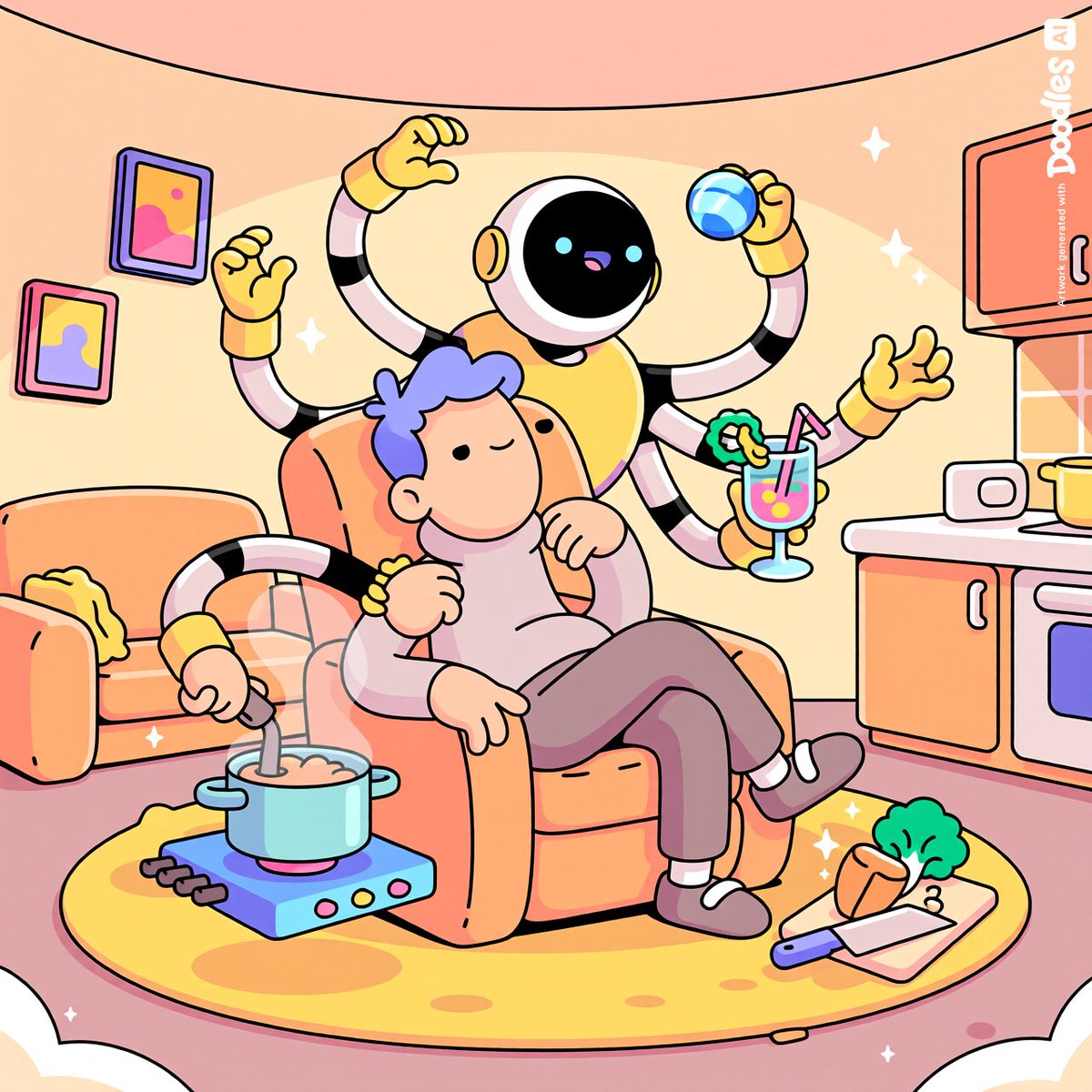 What’s better than a machine that gives you a hand massage? One that cooks, pours your drink, and does it all while you sit there forgetting what stress ever felt like.🙂‍↔️🤖