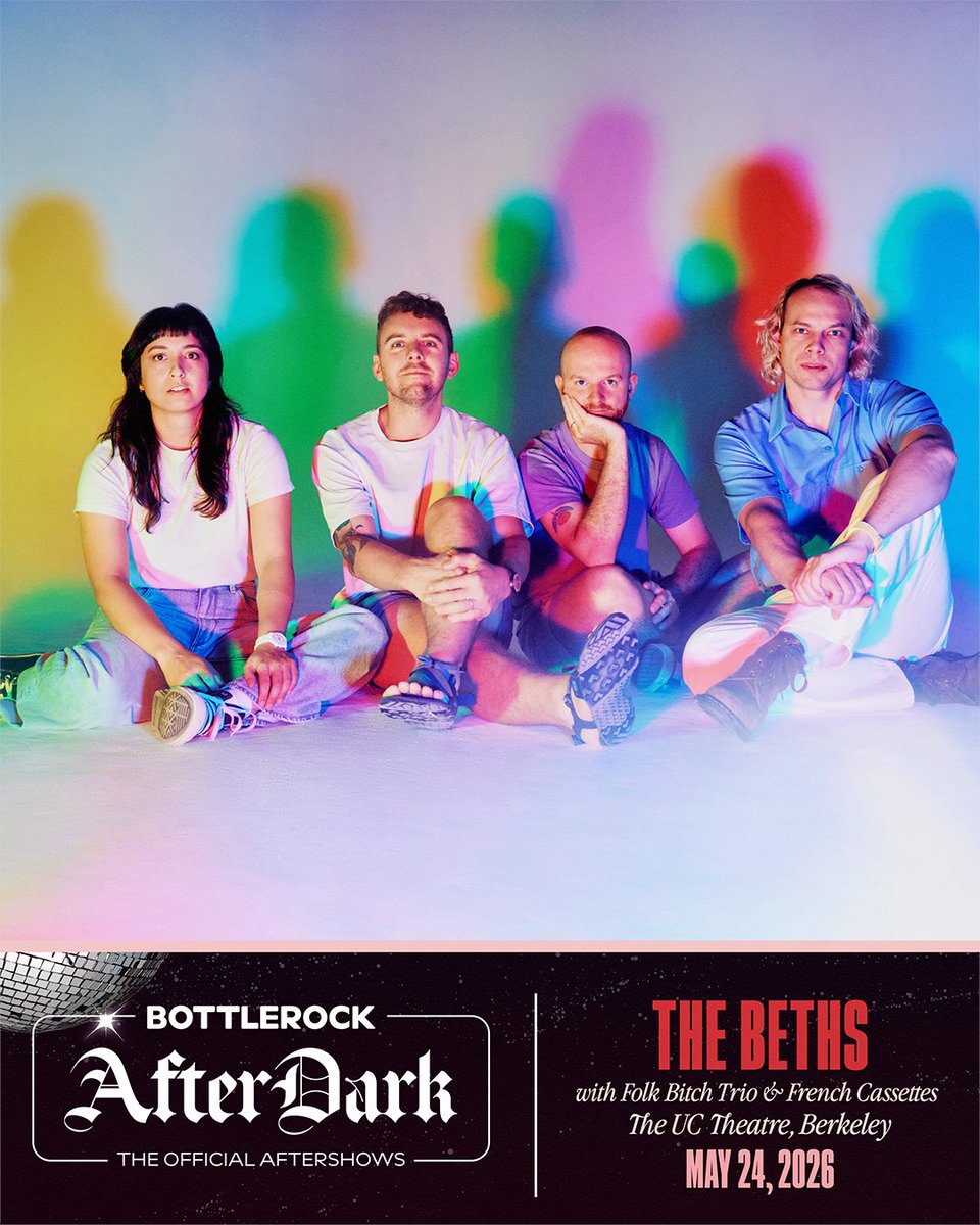 THEBETHS's tweet photo. PSA: @frenchcassettes will open our show at The UC Theatre in Berkeley on May 24!

Stacked bill with Folk Bitch Trio, see you there with bells on*

*metaphorical

Tickets: https://t.co/tBIOmHNsBe https://t.co/KsBrZtg7pI