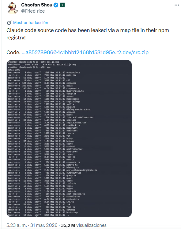 Se filtró el código completo de Claude Code por un error estúpido y ...